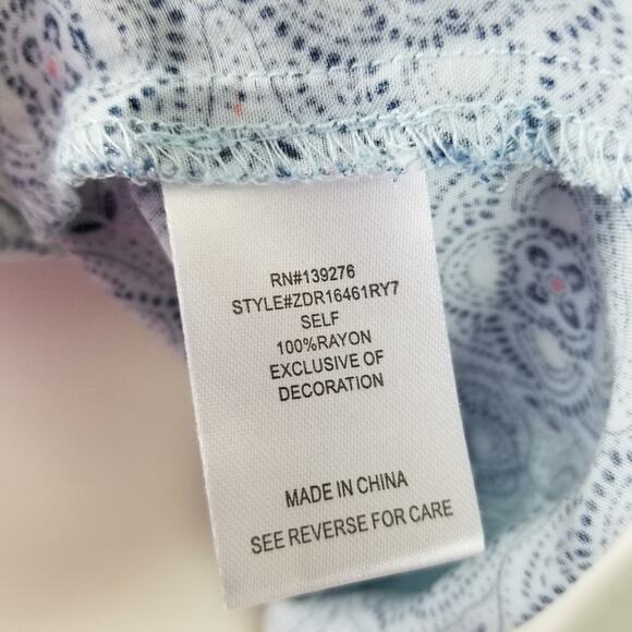 DR2 Daniel Rainn Boho Embroidered Shirt Top S Hi Lo Tassels Popover - Picture 6 of 8